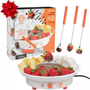 MasterChef Chocolate Fondue Maker- Deluxe Electric Dessert Fountain White